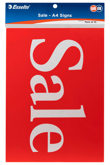 QuikStik Display Tickets 'Sale' A4 x 10's AO48279