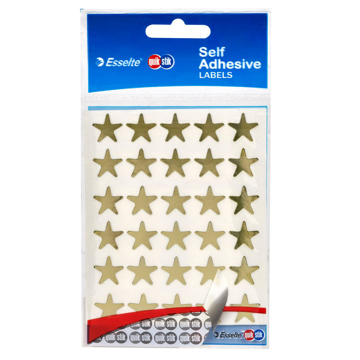 Quikstik Gold Star Labels 15mm AO80377PGLD