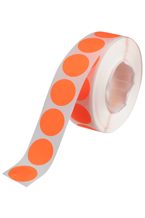 Quikstik Label Dispenser Circle 14mm Fluoro Red 700 Labels, Permanent Adhesive AO80103CPFR
