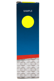 Quikstik Label Dispenser Circle 14mm Fluoro Yellow 700 Labels, Permanent Adhesive AO80103CPFY