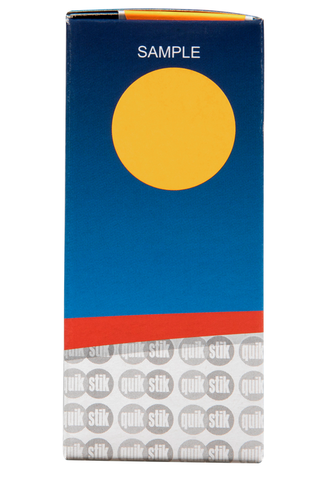 Quikstik Label Dispenser Circle 24mm Fluoro Orange 350 Labels, Permanent Adhesive AO80108CPFO