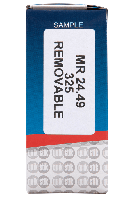 Quikstik Label Dispenser Rectangle 24mm x 49mm White 325 Labels AO80155RR