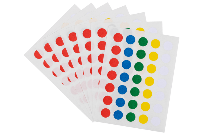 Quikstik Labels Hangsell Circle 11mm Assorted 245 Labels AO80424CPMLT