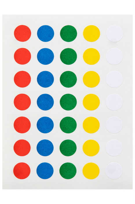 Quikstik Labels Hangsell Circle 11mm Assorted 245 Labels AO80424CPMLT