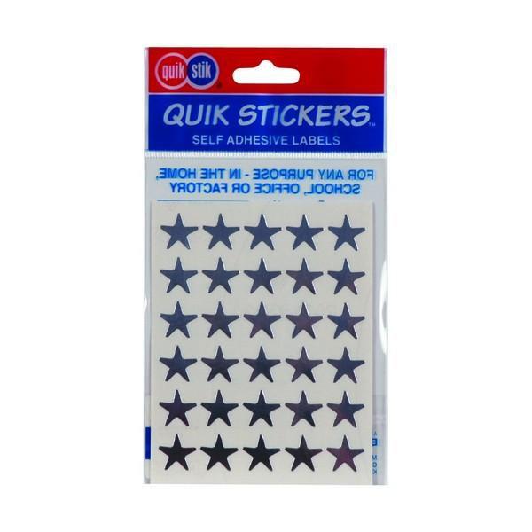 Quikstik Silver Star Labels 15mm AO80377PSIL