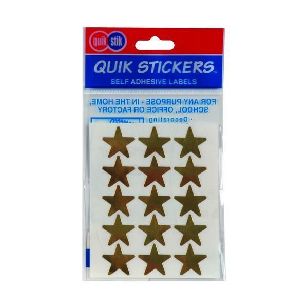 Quikstik Star Shape Gold Labels 20mm AO80426PGLD