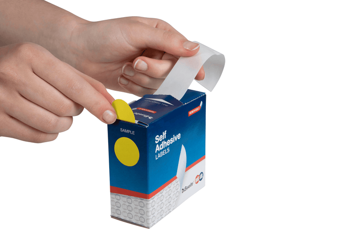 Quikstik Yellow Circular Labels 24mm AO80108CRYEL