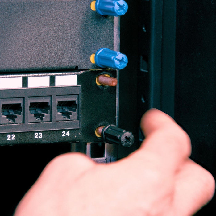 RACKSTUDS Series II 100-pack Maroon Smart Rack Mounting System. Universal Replacement for Cage Nuts Used to Mount IT, Pro A/V, Security & Teleco Equipment in 19". Designed For Rails 2.2mm Thick. CDRSL2100