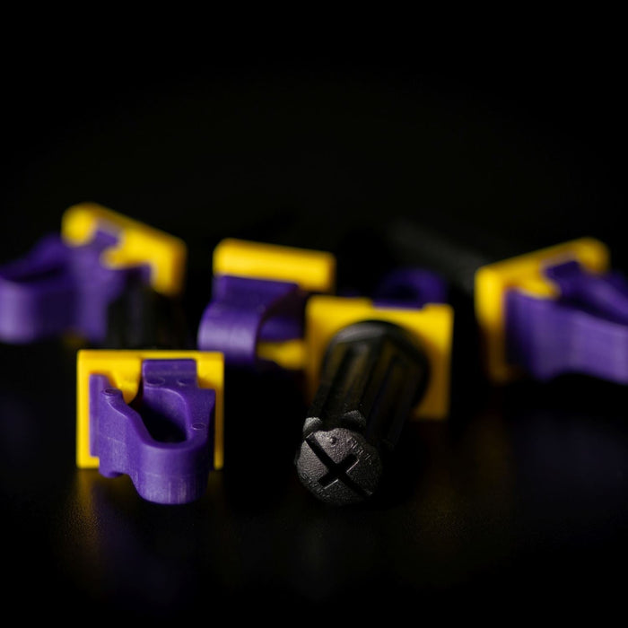 RACKSTUDS Series II 100-pack Purple Smart Rack Mounting System. Universal Replacement for Cage Nuts Used to Mount IT, Pro A/V, Security & Teleco Equipment in 19". Designed For Rails 2.7-3.2mm Thick. CDRSL2100P