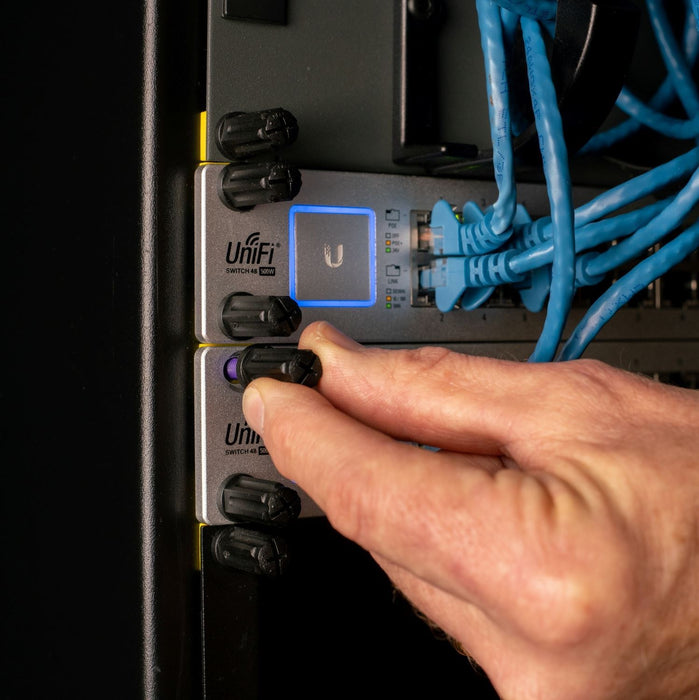RACKSTUDS Series II 100-pack Purple Smart Rack Mounting System. Universal Replacement for Cage Nuts Used to Mount IT, Pro A/V, Security & Teleco Equipment in 19". Designed For Rails 2.7-3.2mm Thick. CDRSL2100P