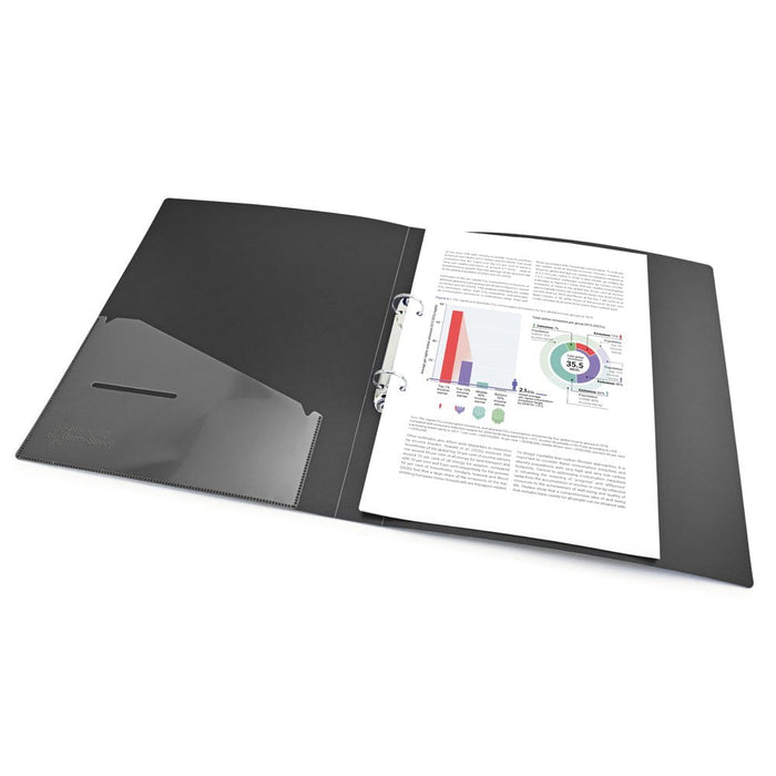 Rapesco Germ-Savvy Antibacterial A4 PP Ring Binder 2/35 Black CX999009