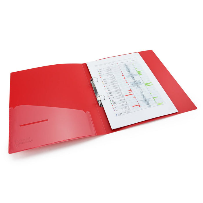 Rapesco Germ-Savvy Antibacterial A4 PP Ring Binder 2/35 Red CX999011
