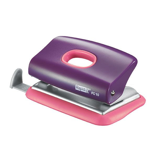 Rapid 10 Sheets 2 Hole Paper Punch (FC10) - Purple/Pink AO5000369