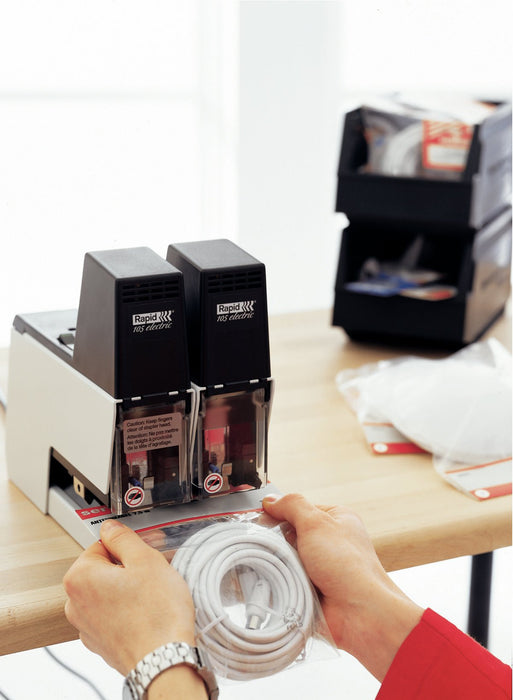 Rapid 105E Electric Stapler, 50 Sheet, Creme/Black AO10870402