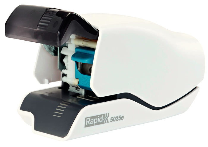 Rapid 5025E Electric Stapler, Flat Clinch, 25 Shee, LED Light, White/Black AO25095210