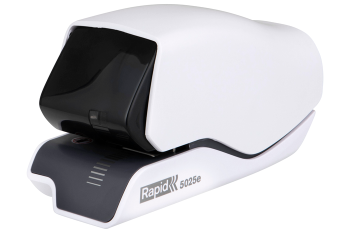 Rapid 5025E Electric Stapler, Flat Clinch, 25 Shee, LED Light, White/Black AO25095210