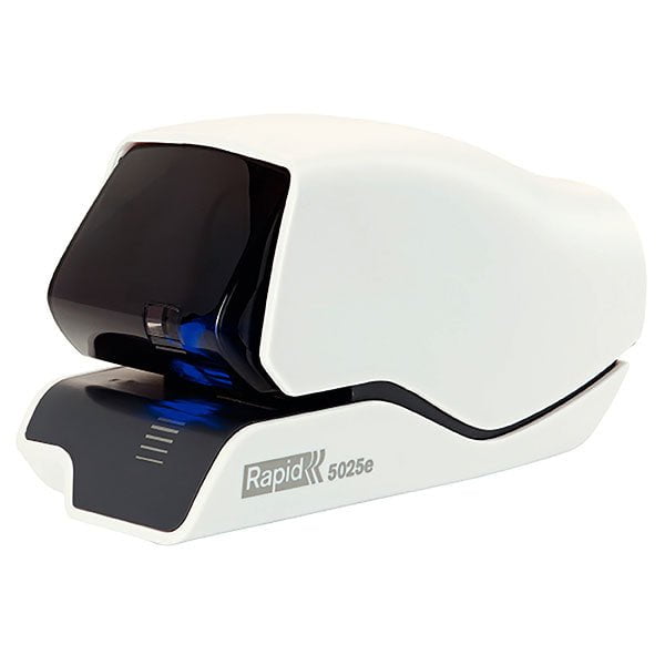 Rapid 5025E Electric Stapler, Flat Clinch, 25 Shee, LED Light, White/Black AO25095210