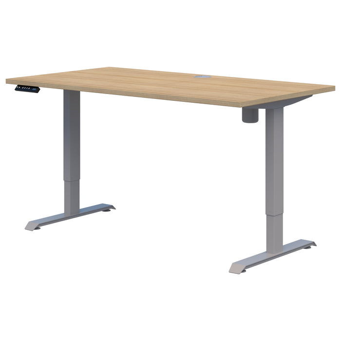 Rapid Electric Desk, Classic Oak/Silver, 1500mm x 800mm AT1087-0000194