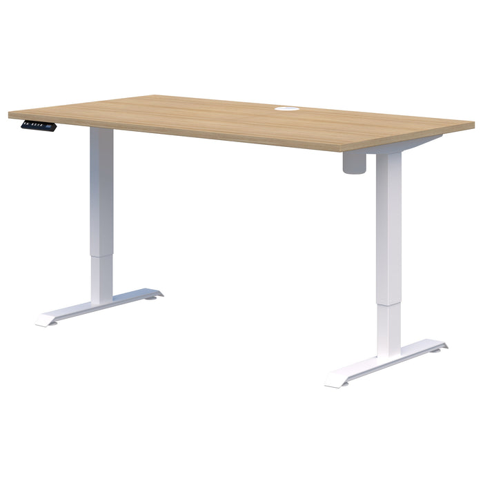 Rapid Electric Desk, Classic Oak/White, 1500mm x 800mm AT1087-0000193
