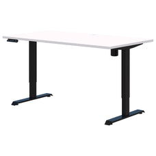 Rapid Electric Desk, Snow Velvet/Black, 1500mm x 800mm AT1087-0000195