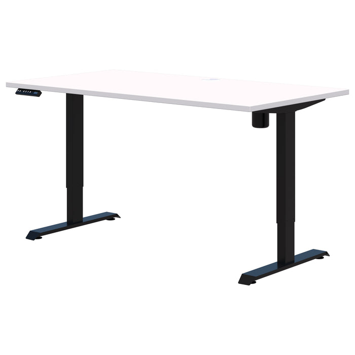 Rapid Electric Desk, Snow Velvet/Black, 1800mm x 800mm AT1087-0000207