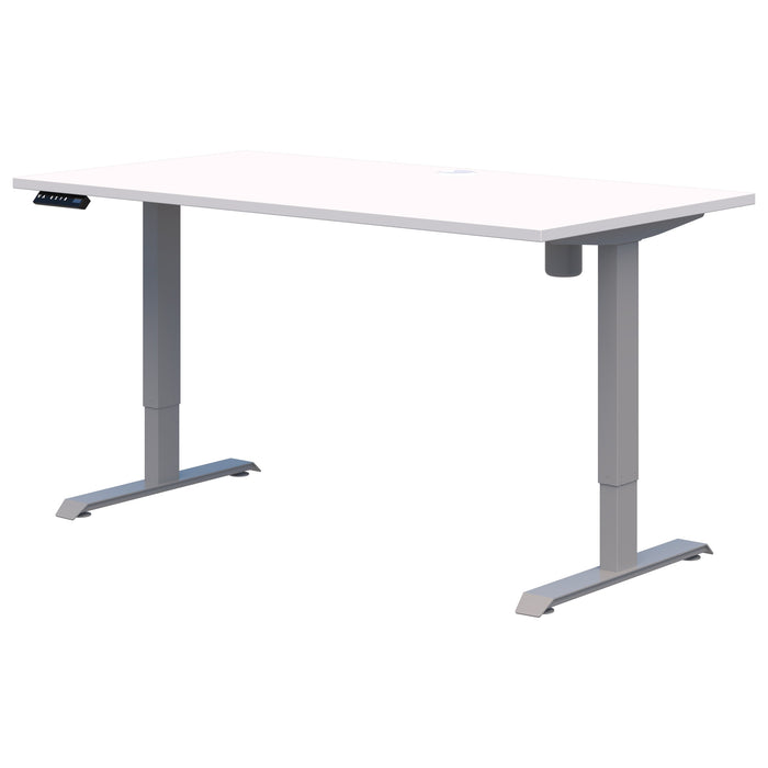 Rapid Electric Desk, Snow Velvet/Silver, 1800mm x 800mm AT1087-0000209