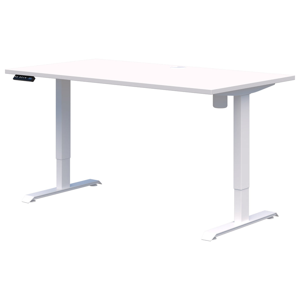 Rapid Electric Desk, Snow Velvet/White, 1500mm x 800mm | Accent ...