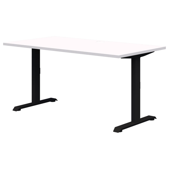 Rapid Fixed Height Desk, Snow Velvet/Black, 1200mm x 700mm AT1087-0000147
