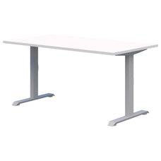 Rapid Fixed Height Desk, Snow Velvet/Silver, 1800mm x 800mm AT1087-0000173