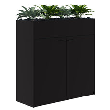 Rapid Planter Cabinet Including Artificial Plants, 1200mm x 1200mm, Black, Non Locking ATAA1277960