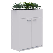 Rapid Planter Cabinet Including Artificial Plants, 1200mm x 900mm, White, Non Locking ATAA1800250