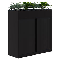 Rapid Planter Tambour Including Artificial Plants, 1200mm x 1200mm, Black, Non Locking ATAA1277790