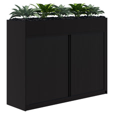 Rapid Planter Tambour Including Artificial Plants, 1200mm x 1600mm, Black, Non Locking ATAA1277810