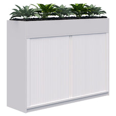 Rapid Planter Tambour Including Artificial Plants, 1200mm x 1600mm, White, Non Locking ATAA1800360