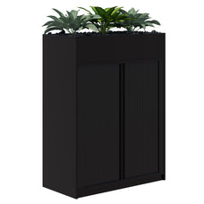 Rapid Planter Tambour Including Artificial Plants, 1200mm x 900mm, Black, With Lock ATAA1279410