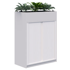 Rapid Planter Tambour Including Artificial Plants, 1200mm x 900mm, White, Non Locking ATAA1800330