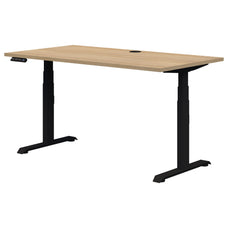 Rapid Premium Electric Desk, Classic Oak/Black, 1200mm x 700mm AT1087-0000245