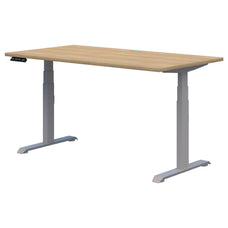 Rapid Premium Electric Desk, Classic Oak/Silver, 1500mm x 800mm AT1087-0000253