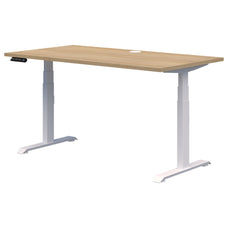 Rapid Premium Electric Desk, Classic Oak/White, 1500mm x 800mm AT1087-0000252