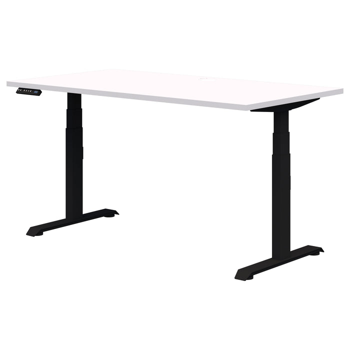 Rapid Premium Electric Desk, Snow Velvet/Black, 1500mm x 800mm AT1087-0000254