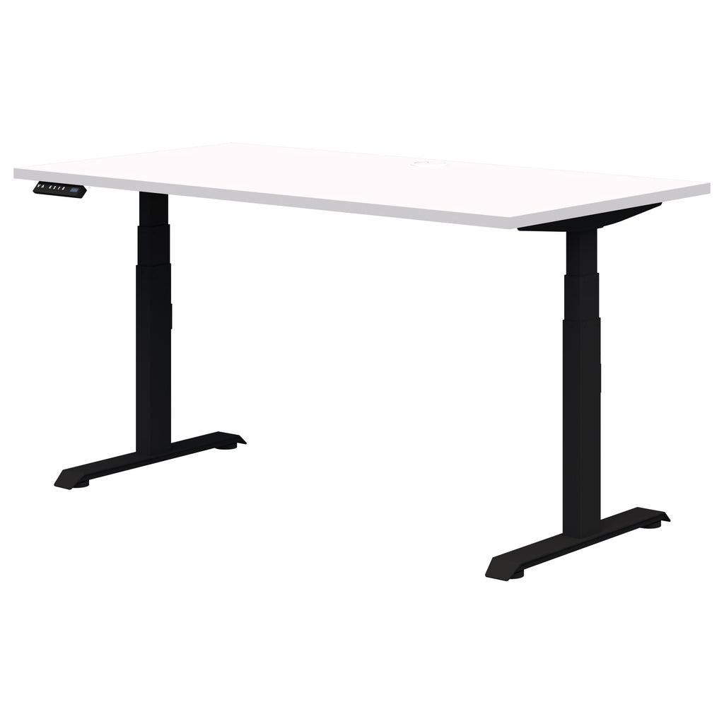 Rapid Premium Electric Desk, Snow Velvet/Black, 1800mm x 800mm | Accent ...