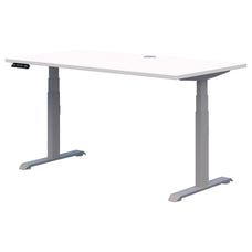 Rapid Premium Electric Desk, Snow Velvet/Silver, 1800mm x 800mm AT1087-0000262