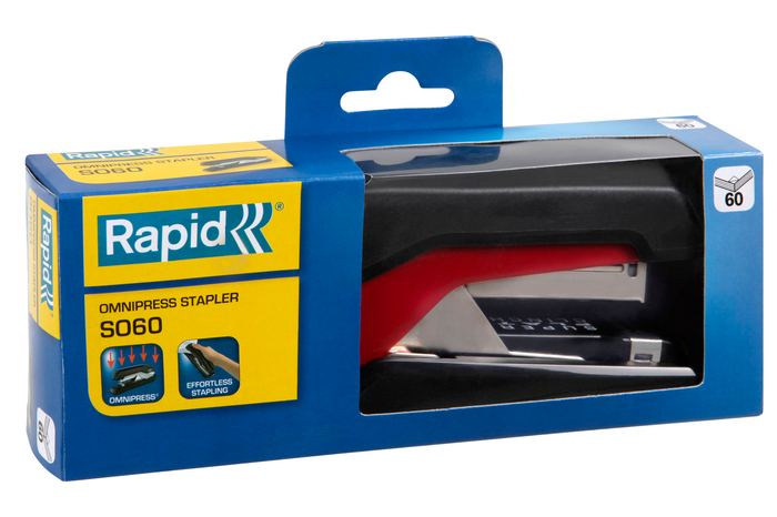 Rapid SO60 Omnipress Stapler, Full Strip, Black/Red AO0369511