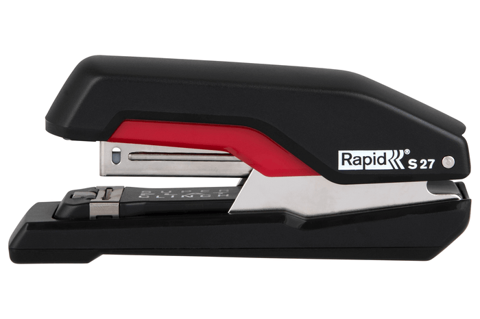 Rapid Supreme S27 Stapler, 30 Sheet, Black/Red, Half Strip AO5000541