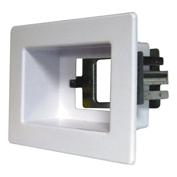 RECESSED Single Wall Box. Black Compatible with all Major Brands of Wall Outlets. Suits New or Retrofit Existing Points. Suitable for use in 70 & 90mm Wall Cavities. Includes Metal Bracket. CDRECWP1BK