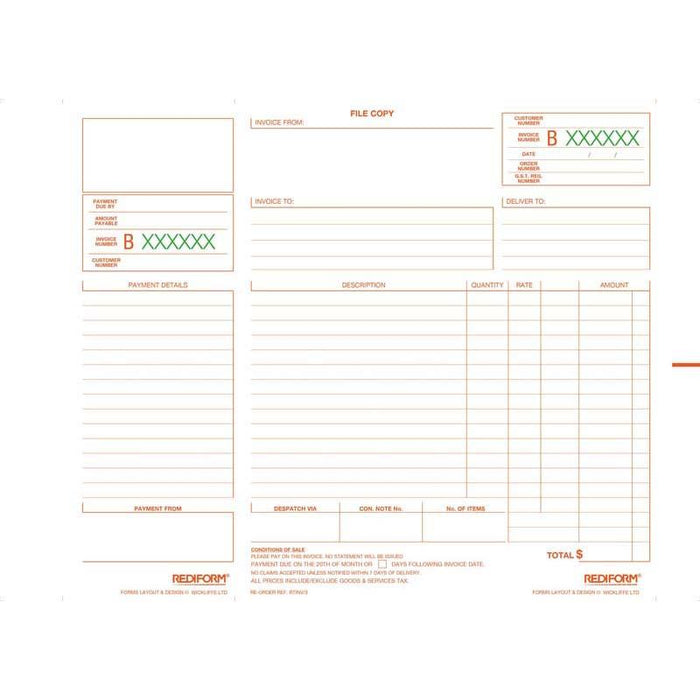 Rediform A4 Invoice / Statement Book - Triplicate CX437343