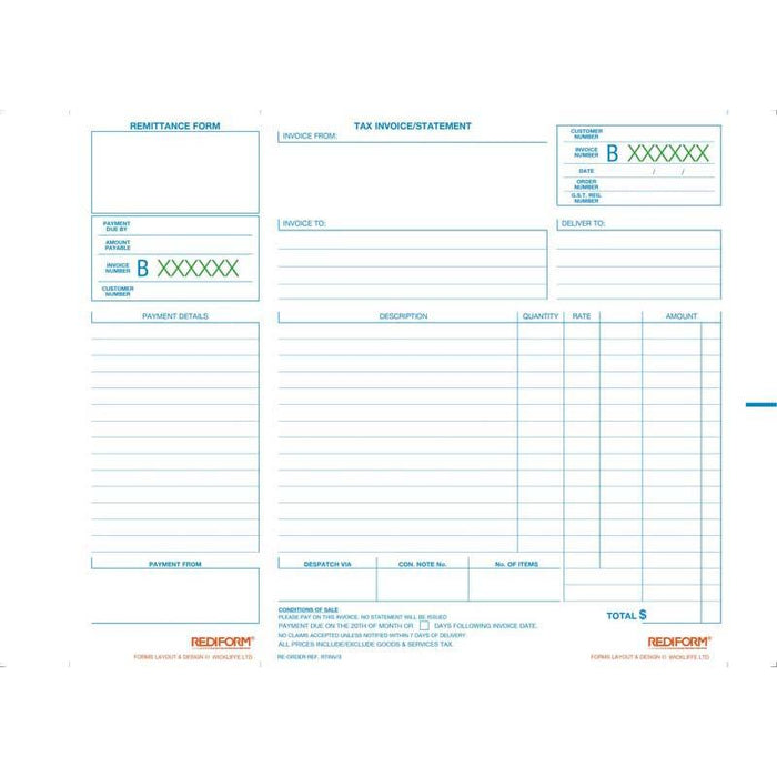 Rediform A4 Invoice / Statement Book - Triplicate CX437343