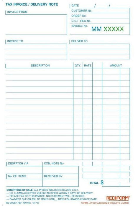Rediform A5 Invoice/Statement/Delivery (RINV/D2) CX437341
