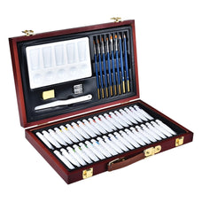 Reeves 51 Pieces Watercolour Art Paint Set In Wooden Box JA0063280