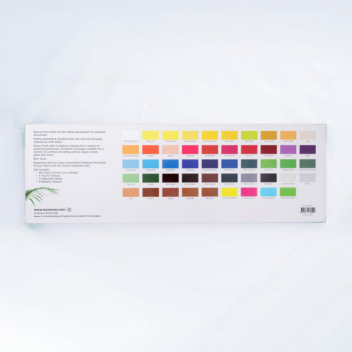 Reeves Acrylic Paint Set, 50 x 22ml Paints JA0082540